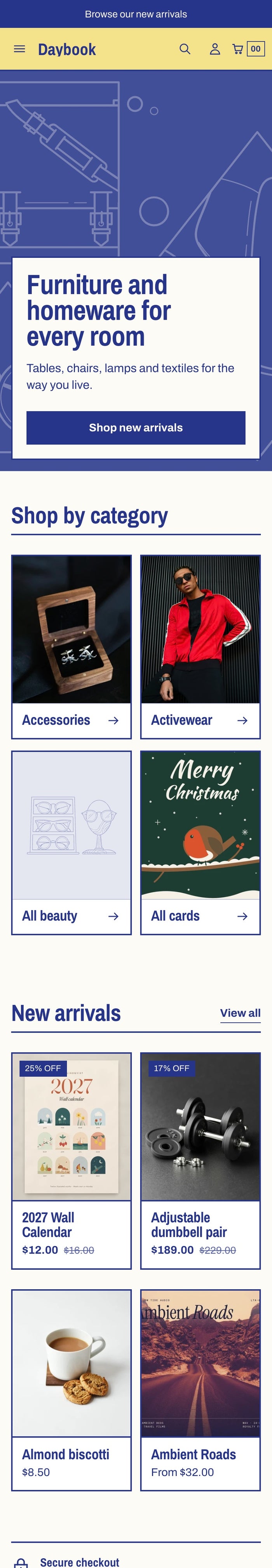 Daybook theme on a phone, Daybook style